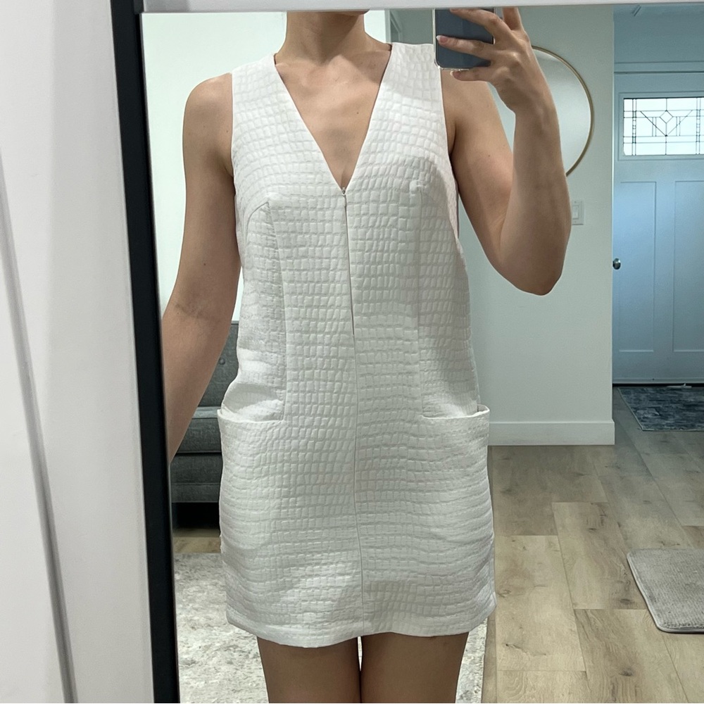 ASOS white textured shift dress